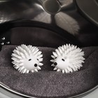 Шарики для стирки белья «Доляна. Ёжики», 2 шт., белые - Фото 2