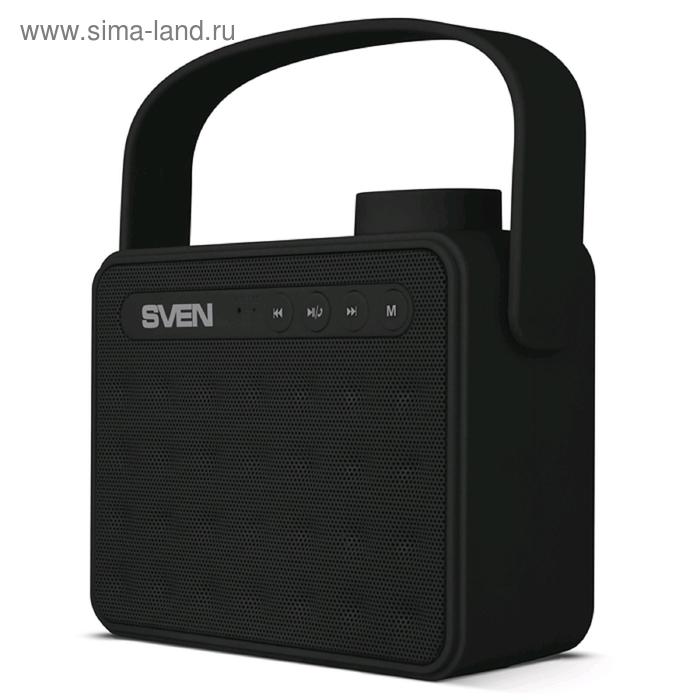 Портативная колонка Sven PS-72 6Вт, FM, AUX, microSD, USB, Bluetooth, 1200мАч, черный - Фото 1