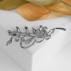 Брошь «Ветвь» с цветком, белая в серебре - Фото 3