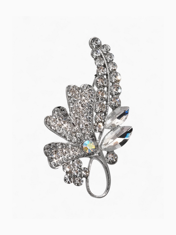 Брошь «Цветочная сирень», цвет белый в серебре - Фото 1