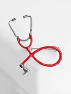 Брошь "Стетоскоп", цвет красный в серебре - фото 809215146