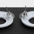 Серьги со стразами «Рондо» круг, цвет радужный в белом металле 5018979