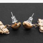 Серьги висячие со стразами «Мулен Руж», цвет белый в золоте, 8 см (комплект 2 шт) - фото 25631016