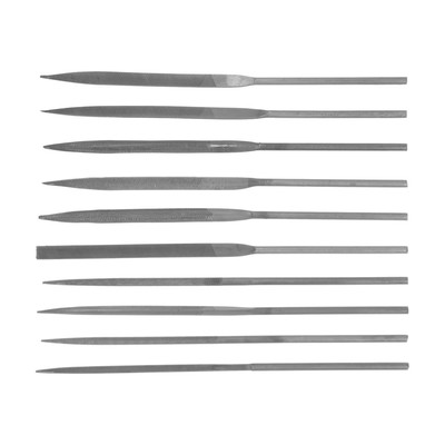 Набор надфилей ЛОМ, металлические рукоятки, 60×140×3 мм, 10 шт.