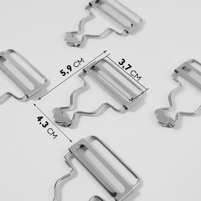 Застёжка для комбинезона, 37 мм, 10 шт., цвет серебряный