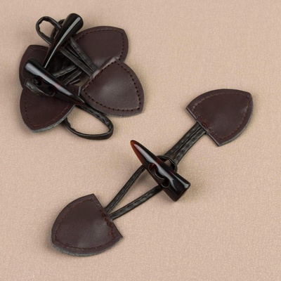 Застёжка-клевант 16×3.6 см, 3 шт., коричневая