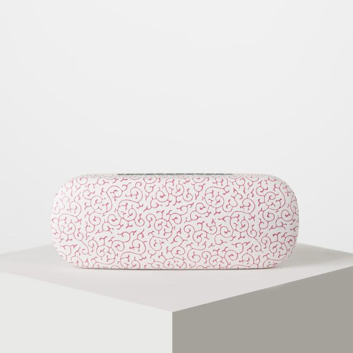 Футляр для очков, 16 × 6 × 2,5 см, цвет белый/розовый - Фото 1