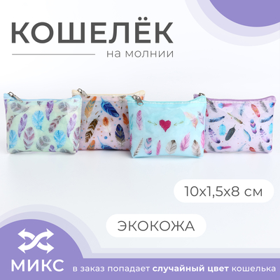 Кошелёк на молнии, цвет МИКС