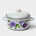 Кастрюля эмалированная «Анютины глазки», 3 л, индукция - Фото 1