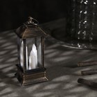 Светодиодная фигура «Бронзовый фонарь со свечками» 5.5 × 13 × 5.5 см, пластик, батарейки AG13х3 (в комплекте), свечение тёплое белое - Фото 2
