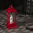 Светодиодная фигура «Красный фонарь со свечкой» 5.5 × 13 × 5.5 см, пластик, батарейки AG13х3, свечение тёплое белое - фото 9879872