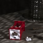 Светодиодная фигура «Красный фонарь со свечками» 5.5 × 13 × 5.5 см, пластик, батарейки AG13х3, свечение тёплое белое - фото 7166908