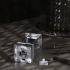 Светодиодная фигура «Серебристый фонарь со свечкой» 5.5 × 13 × 5.5 см, пластик, батарейки AG13х3, свечение тёплое белое - Фото 3