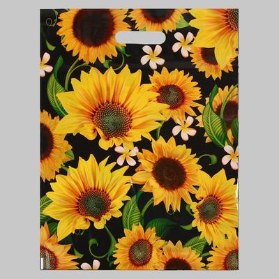 Пакет «Подсолнухи», полиэтиленовый с вырубной ручкой, 60 мкм 38×47 см
