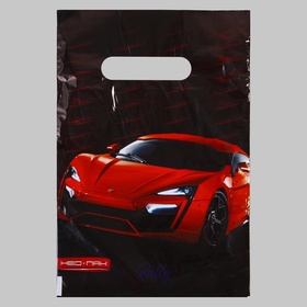 Пакет подарочный «Тачки», полиэтиленовый с вырубной ручкой, 20?30 см, 30 мкм (комплект 100 шт)