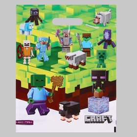Пакет «МайнКрафт», полиэтиленовый с вырубной ручкой, 60 мкм 30?40 см (комплект 25 шт)