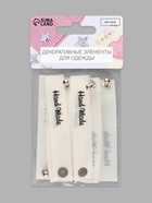 Бирка с кнопкой Hand made, 8×1.5 см, 10 шт., белая, чёрная - Фото 7