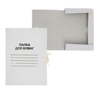 Папка д/бумаг А4, на завязках, Calligrata, 250 г/м², до 200 л, белая, картон немелованный - Фото 5