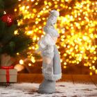 Игрушка мягкая «Дед Мороз - шубка с кружочками» 15×30 см, серебро - Фото 2