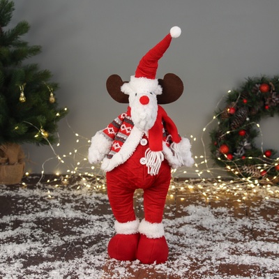 Игрушка мягкая «Олень-пузатик» стоит, 12×40 см, красный