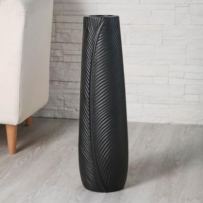 Ваза напольная «Грета», 11.5×58 см, керамика, чёрная