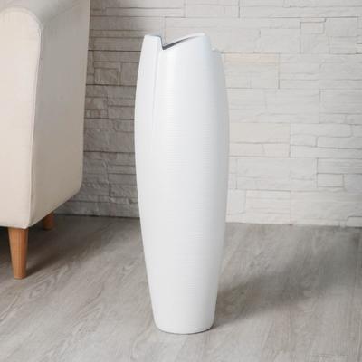 Ваза напольная «Веер», d=14 см, h=58 см, керамика, белая