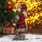 Дед Мороз "В мохнатой шубке с лыжами" 14х30 см - Фото 2