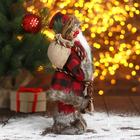 Дед Мороз "В мохнатой шубке с лыжами" 14х30 см - фото 3706394