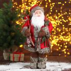 Дед Мороз "В красной шубке с веточками" 45 см - фото 320011524