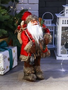 Дед Мороз под ёлку «Зимнее волшебство. Новогодняя игрушка в красной шубке с веточками», 45 см - Фото 2