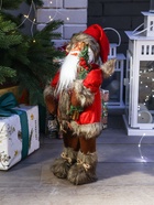 Дед Мороз под ёлку «Зимнее волшебство. Новогодняя игрушка в красной шубке с веточками», 45 см - Фото 5