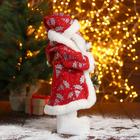 Дед Мороз "В красной шубке в ёлочках с подарками" двигается, 20х40 см - Фото 4