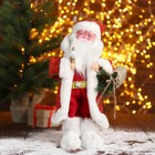 Дед Мороз "В красной шубе с подарками" двигается, 23х40 см - фото 9045097