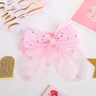 Резинка для волос "Бантик Лили с блёстками" 10х8 см, розовый (6 шт) - фото 809097276