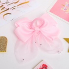 Резинка для волос "Бантик Лили с блёстками" 10х8 см, розовый (6 шт) - фото 809097277