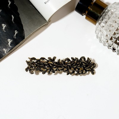 Заколка - автомат для волос «Ажурные веточки», 2.3×8.5 см, золото