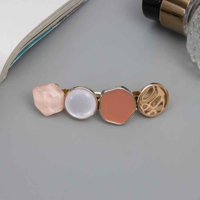 Заколка - автомат для волос «Гроссо», 1.7×7 см, бежевая - Фото 1