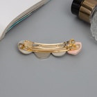 Заколка - автомат для волос «Гроссо», 1.7×7 см, бежевая - Фото 3