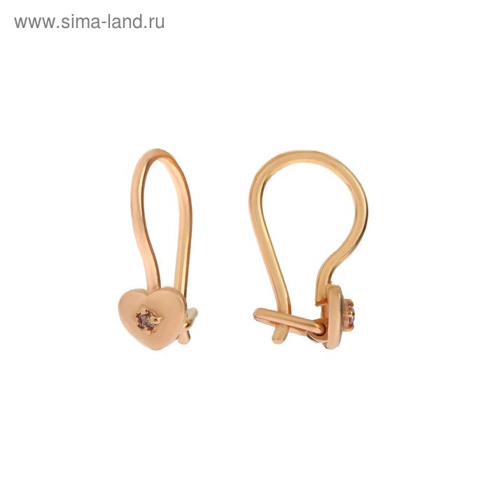 Серьги «Детские» сердечки, позолота - Фото 1