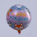 Шар фольгированный круг 18" «С Днём рождения. Зверята», с подложкой 4995895 - фото 16944867
