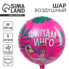 Воздушный шар фольгированный 18" «Фхламинго», круг - Фото 1