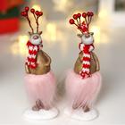 Сувенир полистоун "Олешка в полосатом шарфе и пуховой юбке" МИКС 14х5х5 см - фото 21107670