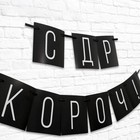 Гирлянда на ленте «С ДР короч!» чёрная, длина 108 см - Фото 2