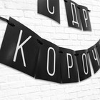 Гирлянда на ленте «С ДР короч!» чёрная, длина 108 см - Фото 3