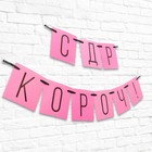 Гирлянда «С ДР кароч!» розовая, длина 108 см - фото 21107731