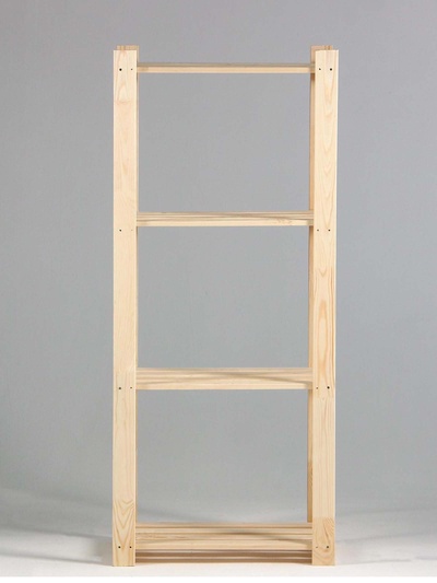 Стеллаж деревянный, 4 полки, 150×64×37.5 см, сосна, усиленный, напольный, «Добропаровъ»