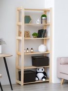 Стеллаж деревянный, 6 полок, 170×84×28 см, хвоя, усиленный, напольный - Фото 1