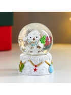 Снежный шар новогодний стеклянный «Совушка в колпаке, с ёлочкой», d=4.5 см, 6×4.5×4.5 см - Фото 3
