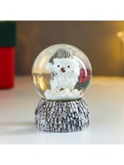 Снежный шар новогодний стеклянный «Совёнок в бежевом колпаке», d=4.5 см, 6×4.5×4.5 см - Фото 3