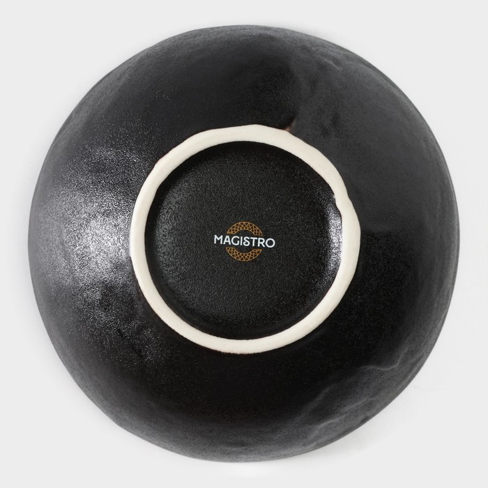Салатник фарфоровый Magistro Pietra lunare, 780 мл, d=16 см, цвет чёрный - фото 1908588110